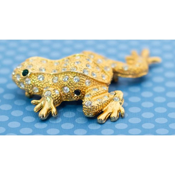 Vintage Gold Tone Toad Brooch - M22 - Picture 3 of 4